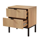 Tara - Table De Chevet 2 Tiroirs - Effet Bois