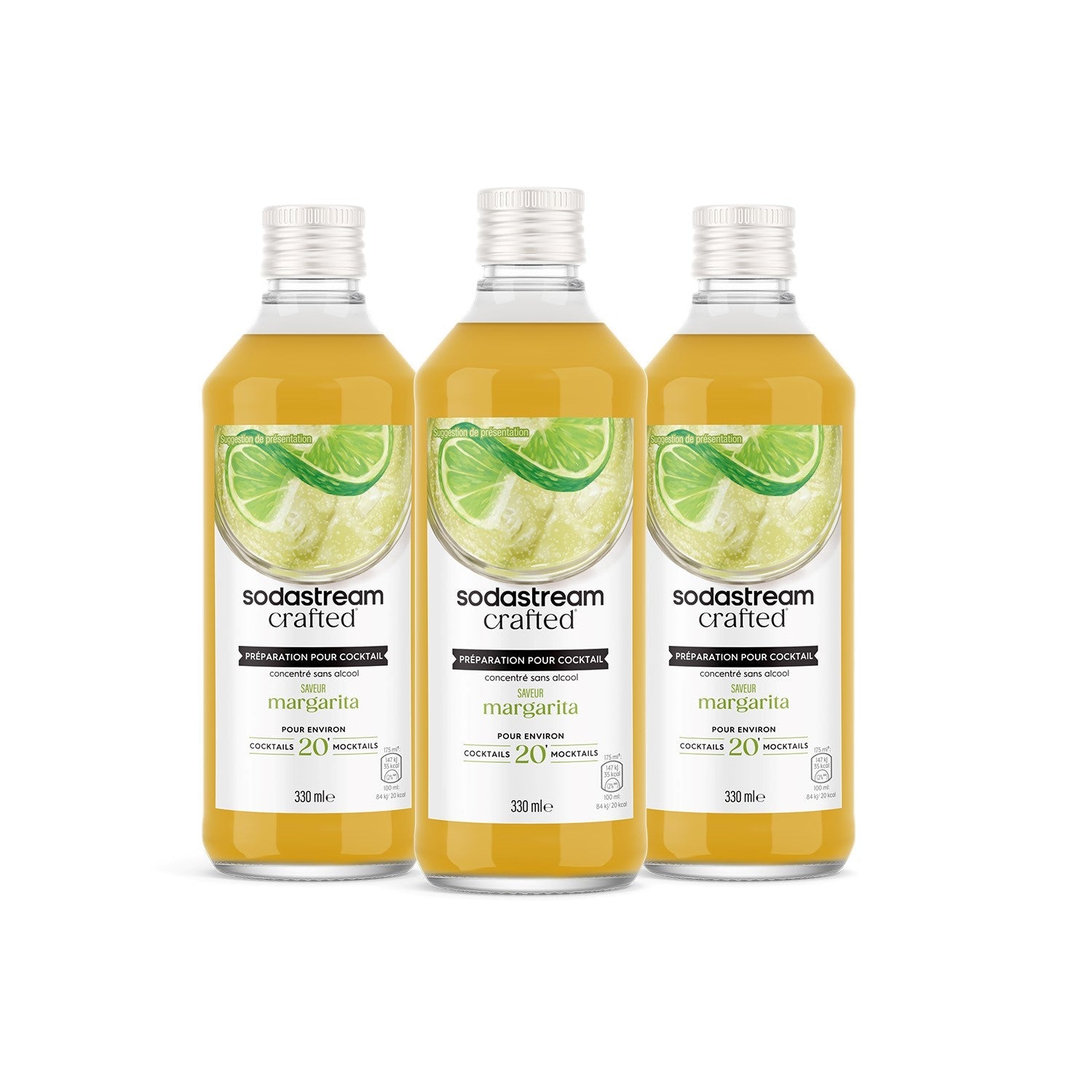 Lot De 3 Cocktails Mixer Saveur Margarita Sans Alcool - 330Ml