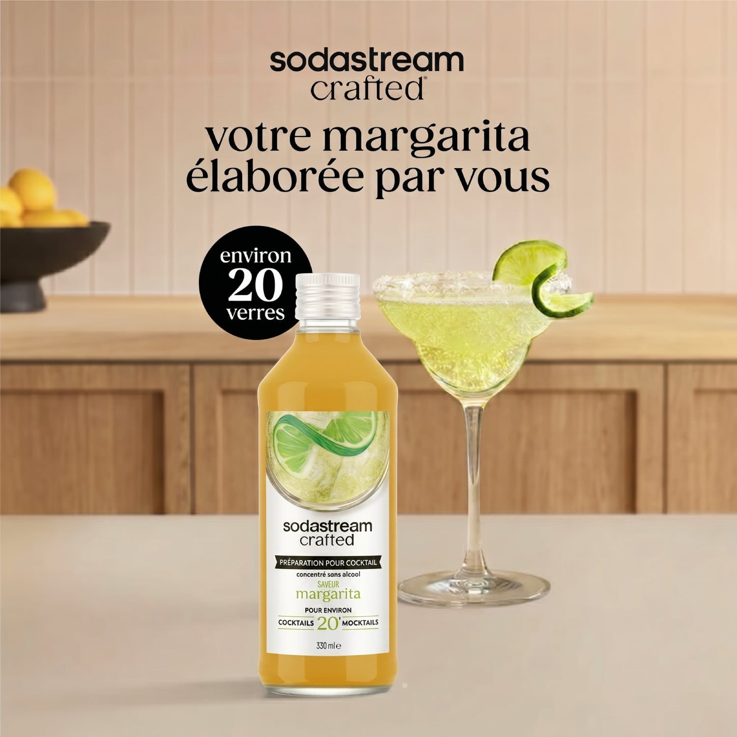 Lot De 3 Cocktails Mixer Saveur Margarita Sans Alcool - 330Ml