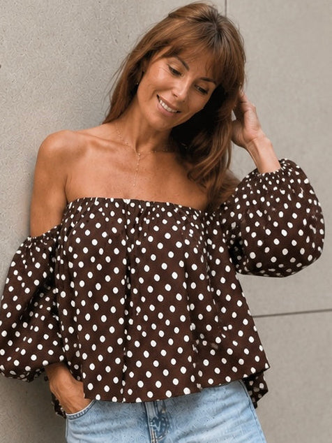 Top Carmen - Choco/Blanc