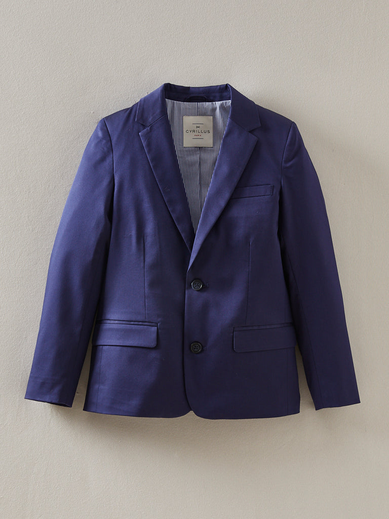 Cyrillus - Veste Coton Cér - Bleu Fonce Uni - Garçon