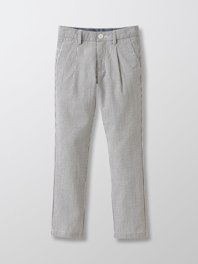 Cyrillus - Pantalon Seersu - Beige Fonce Uni - Garçon
