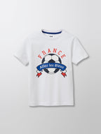 T-shirt Coupe Europe - Blanc Clair Uni - Garçon