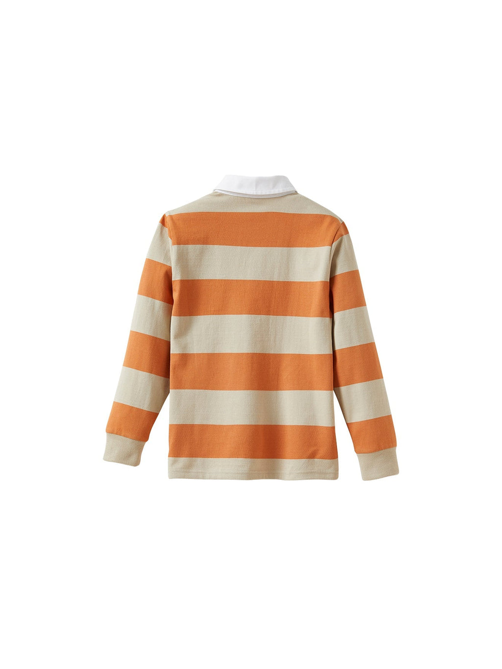 Pull Rugby Rayé - Orange Moyen Grise - Garçon