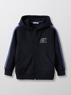 Pull Zippé Sport - Bleu Fonce Uni - Garçon