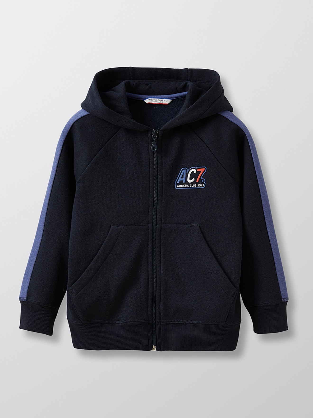 Pull Zippé Sport - Bleu Fonce Uni - Garçon