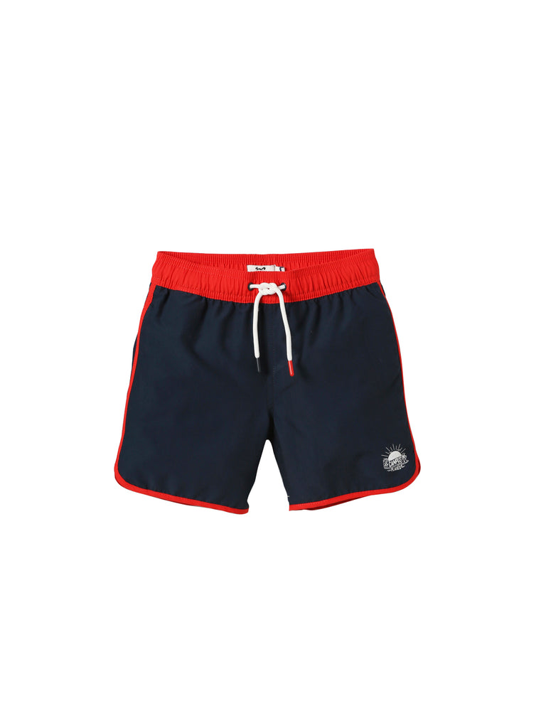 Cyrillus - Short Contrast - Bleu Fonce Uni - Garçon