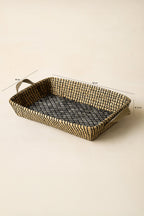 Kos - Plateau Rectangle - Jonc De Mer/Nacre