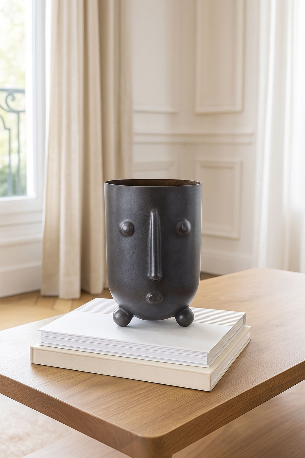 Olav - Vase - Verre - Gris Metallise