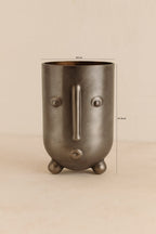 Olav - Vase - Verre - Gris Metallise