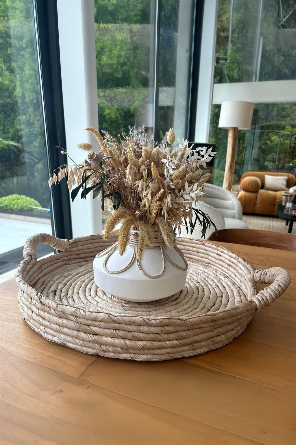 Dounia - Plateau Rond En Fibres - Fibres D'Abaca
