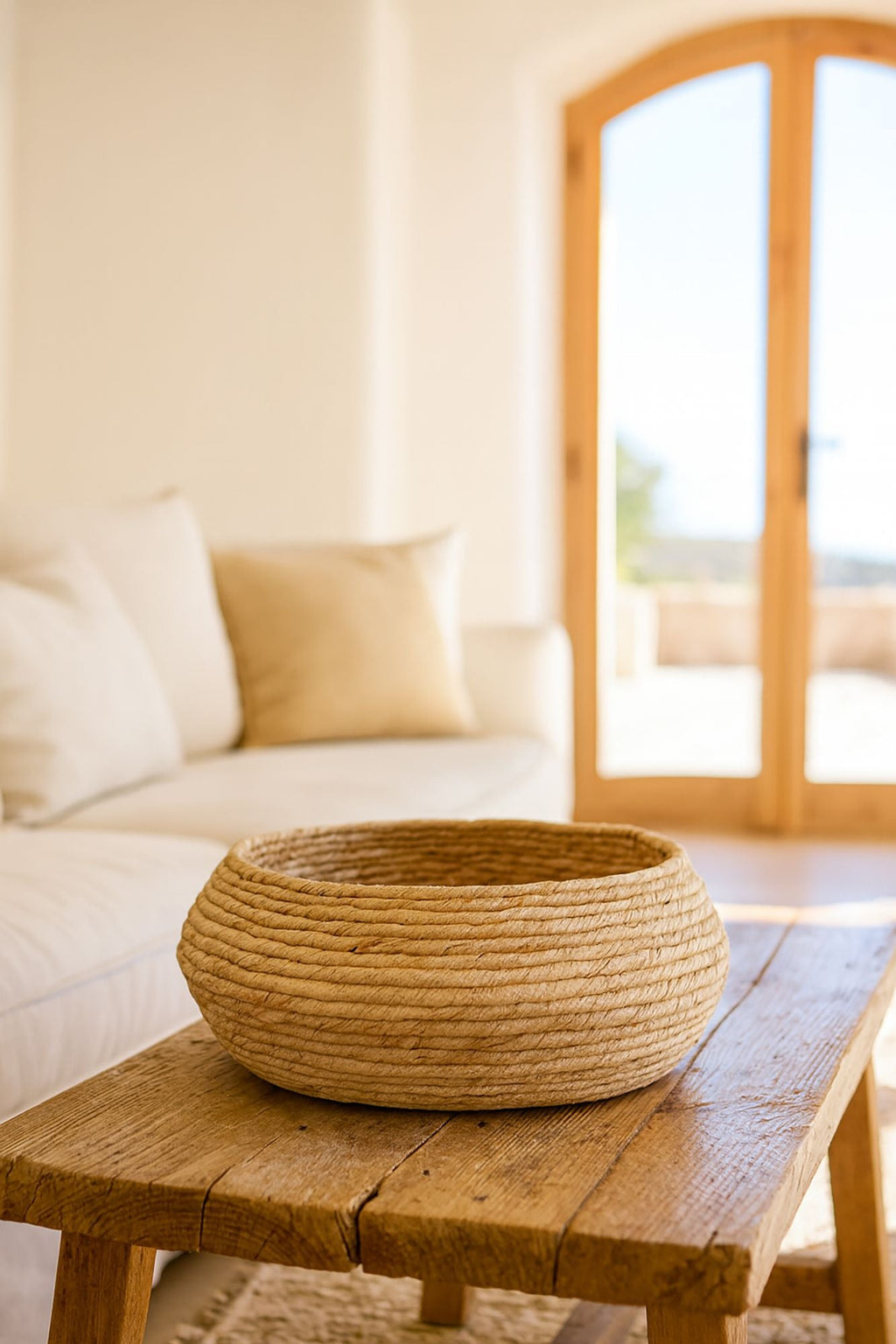 Dounia - Panier Rond - Fibres D'Abaca