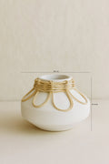 Nour - Vase - Rotin/Beton - Blanc