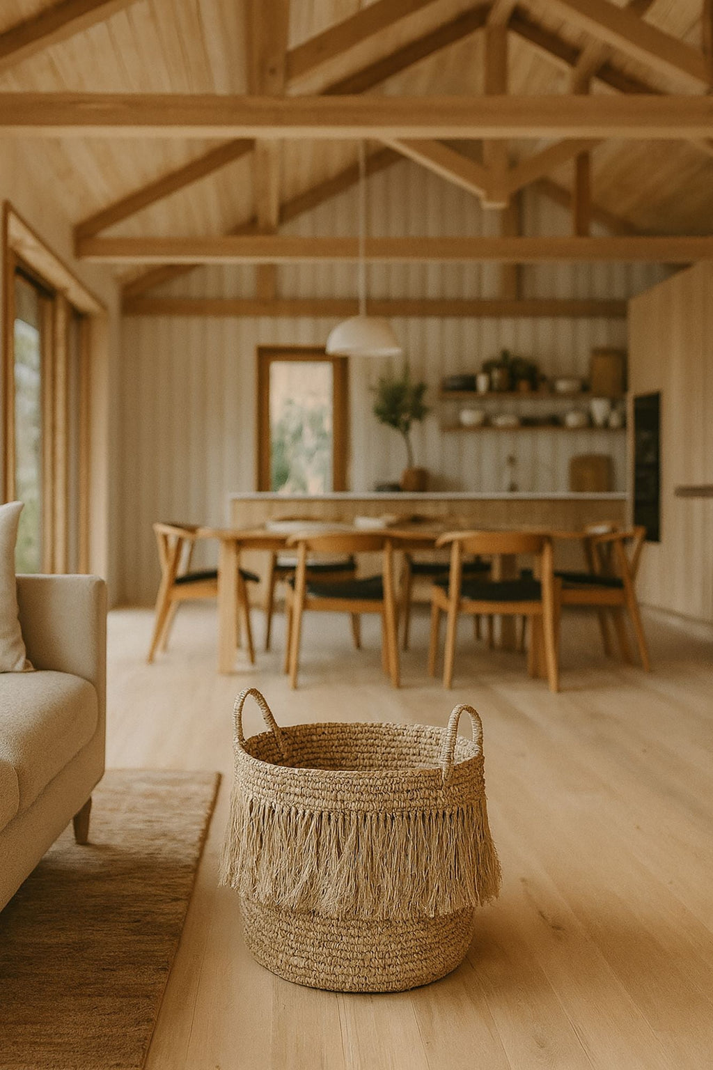 Luys - Panier A Franges - Raphia - Naturel