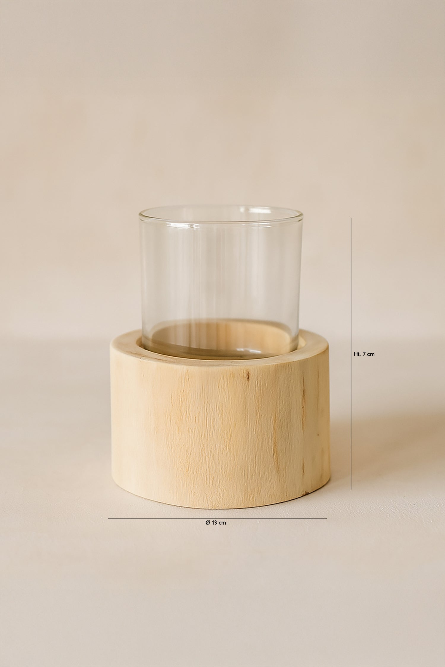 Biak - Photophore - Verre/Teck