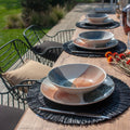 Paros - Lot 4 Sets De Table Rond - Rotin - Noir
