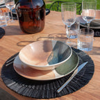 Paros - Lot 4 Sets De Table Rond - Rotin - Noir