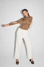 Le Pantalon Yves En Velours Ca´Telé Vintage Crème