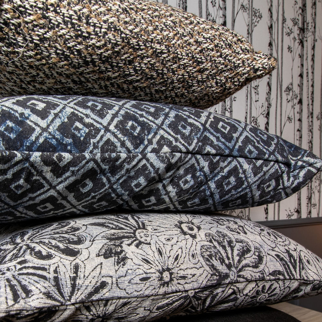 Melting - Coussin - Coton - Noir/Bleu