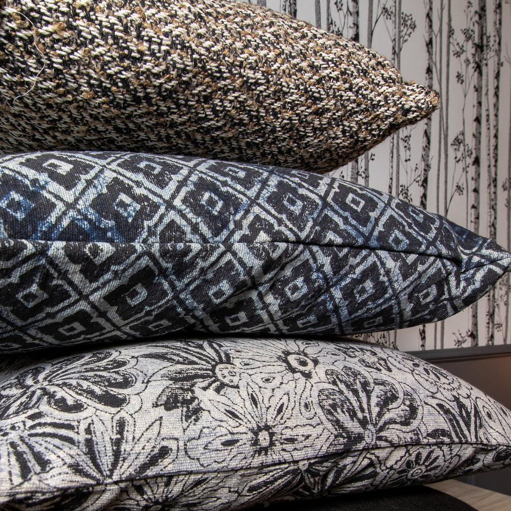 Melting - Coussin - Coton - Noir/Bleu