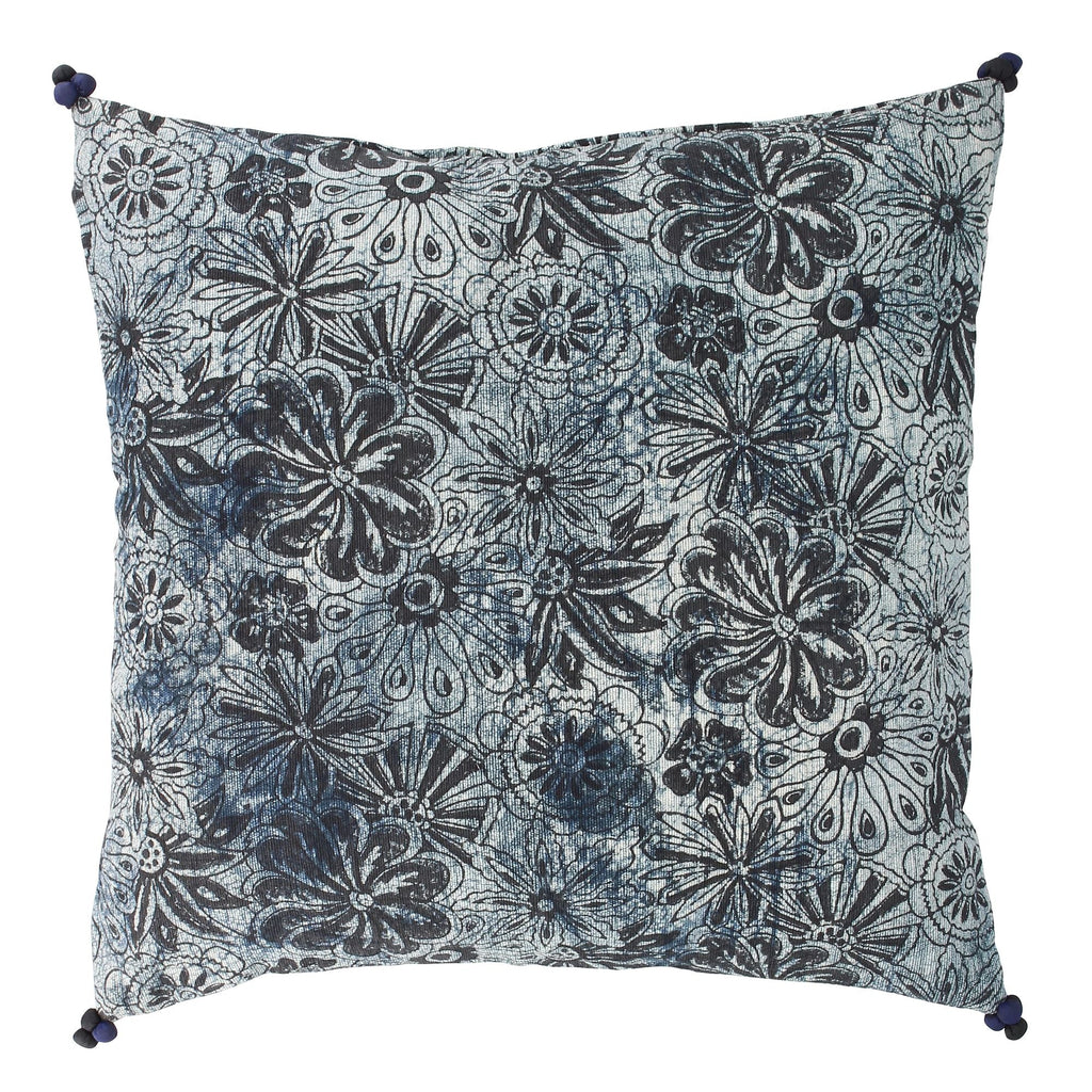 Melting - Coussin - Coton - Noir/Bleu