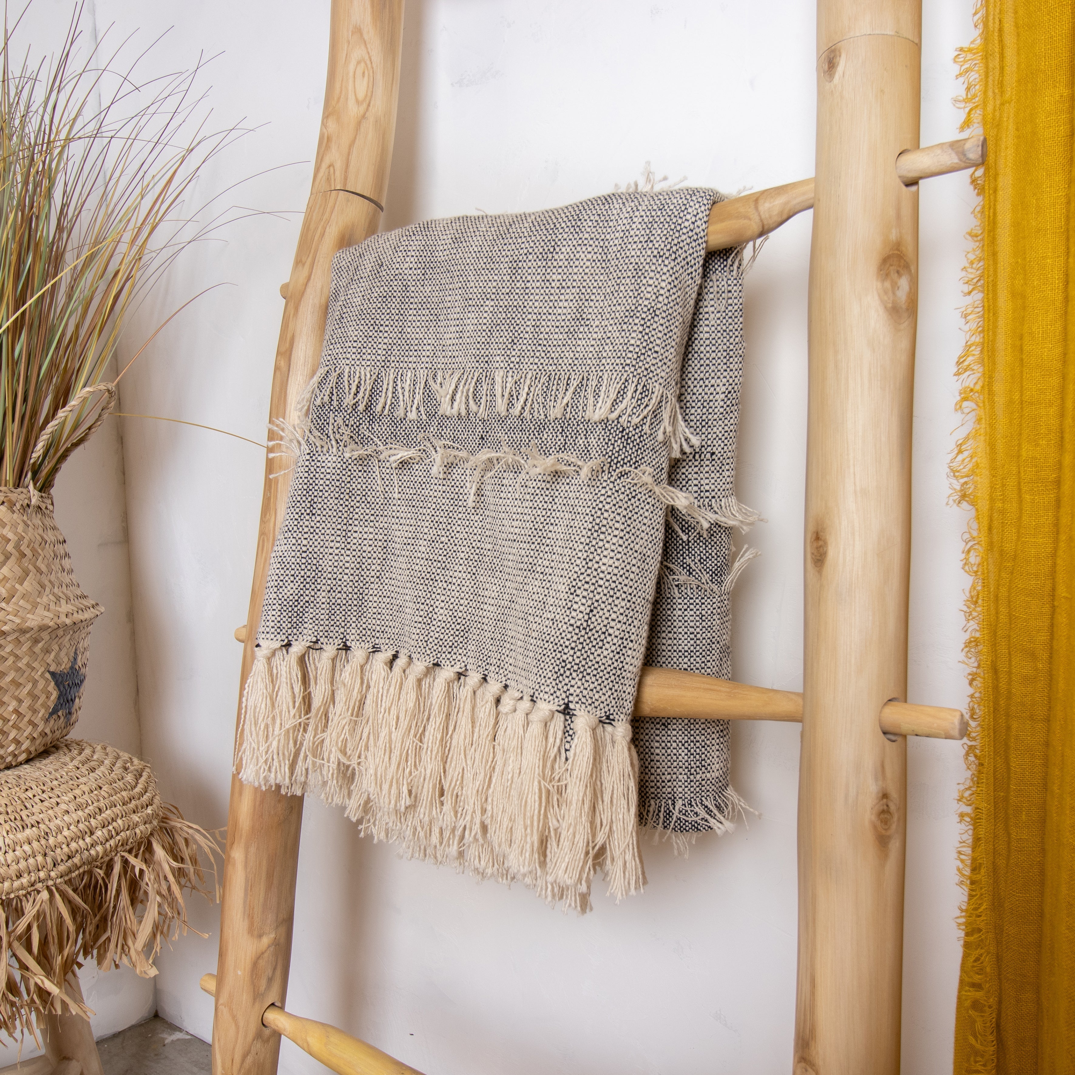 Sherpa - Plaid - Coton - Beige/Noir