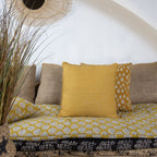 Nyl - Coussin Carré - Lin - Jaune Moutarde