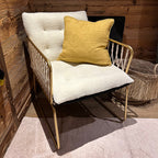 Nyl - Coussin Carré - Lin - Jaune Moutarde