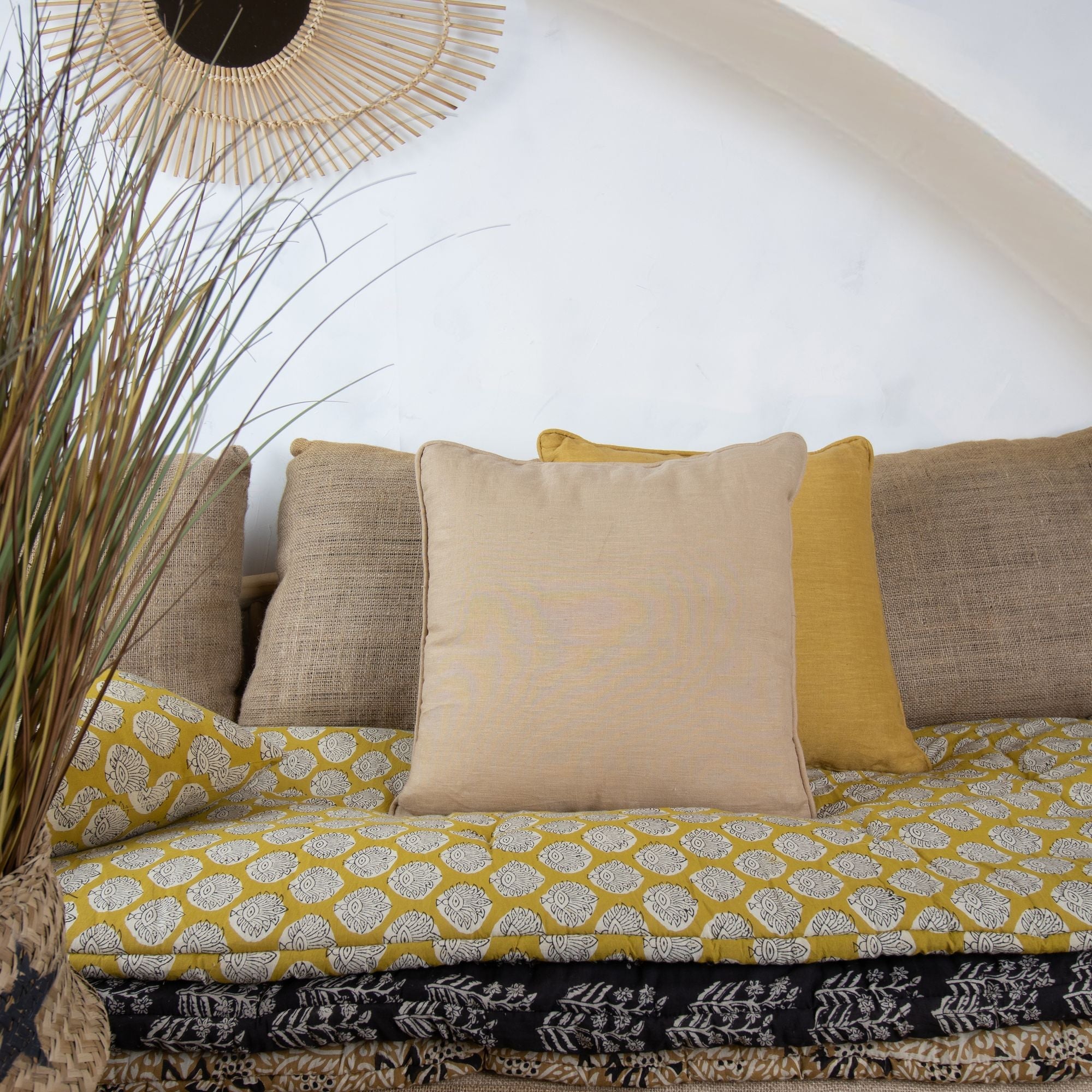 Nyl - Coussin Carré - Lin - Camel