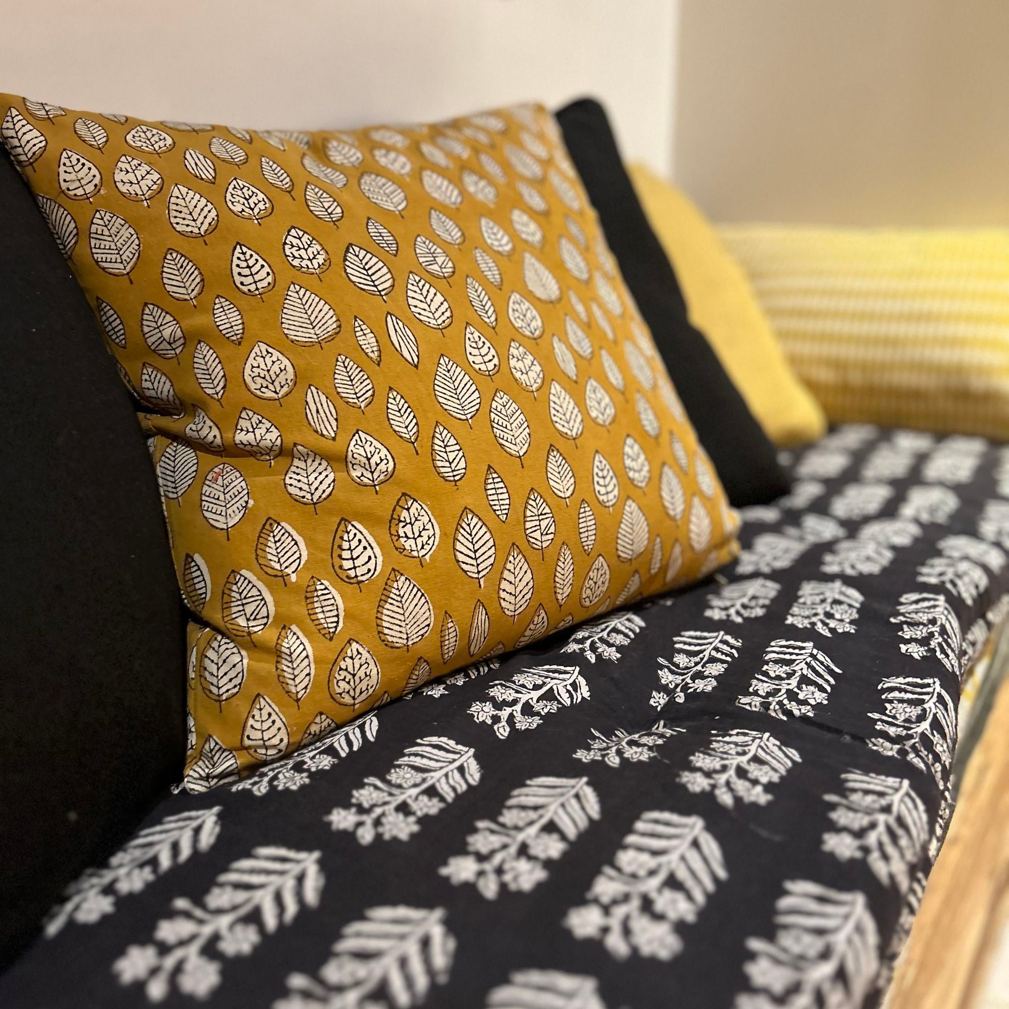 Nilam - Coussin - Coton - Jaune Moutarde