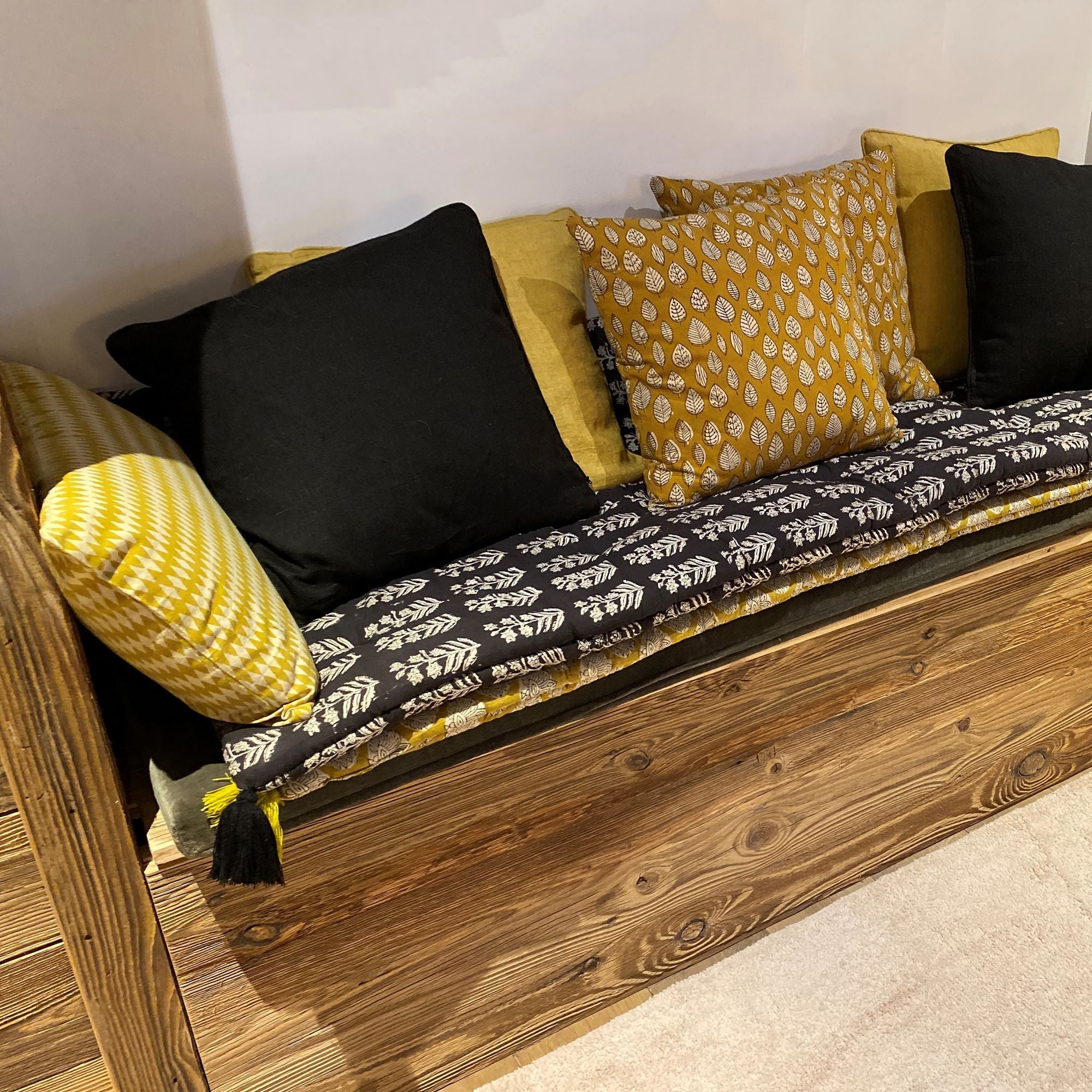 Nilam - Coussin - Coton - Jaune Moutarde