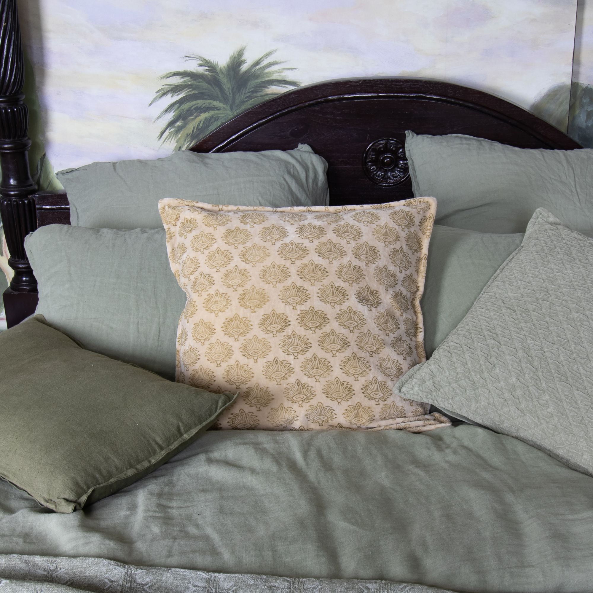 Dori - Coussin - Velours Vintage - Beige