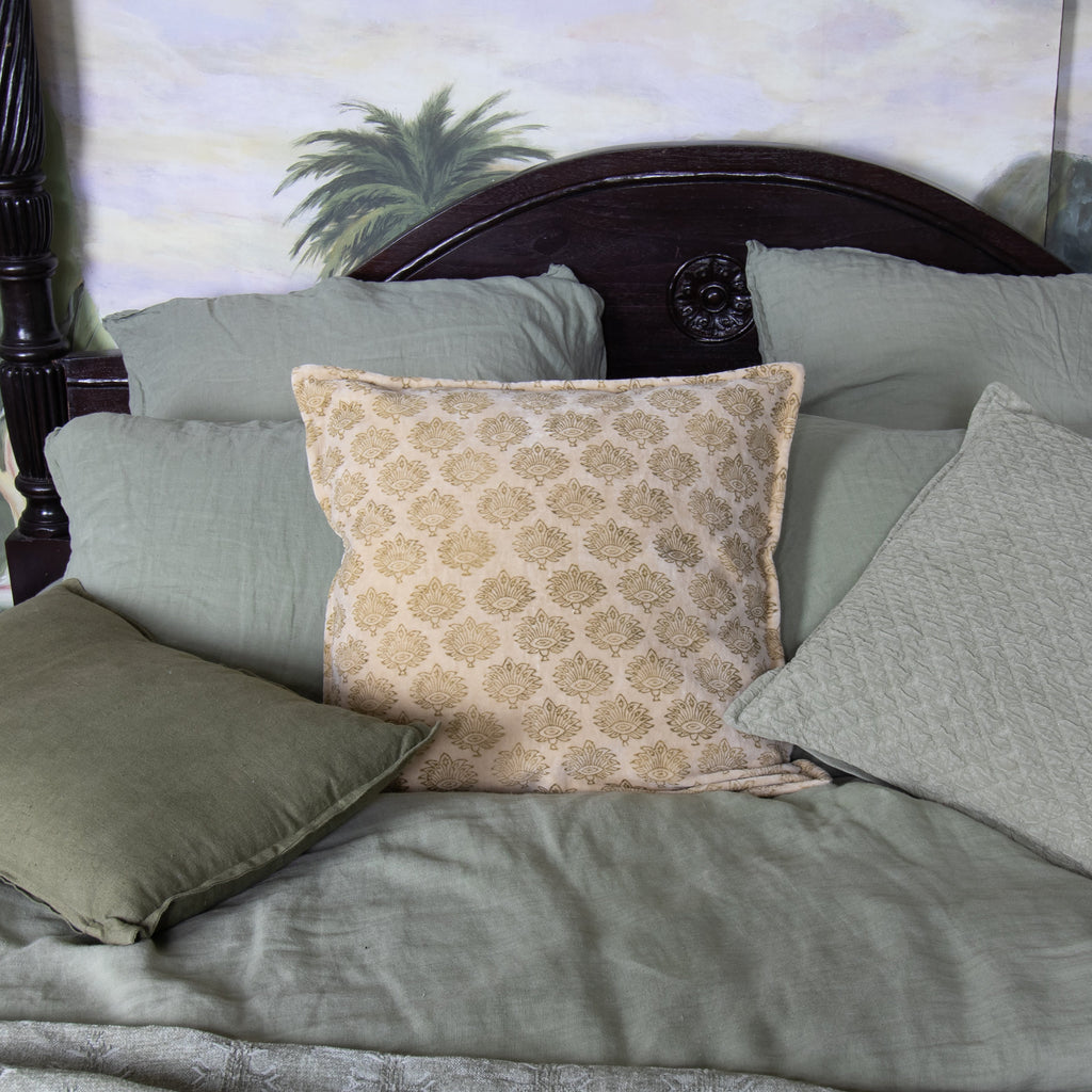 Dori - Coussin - Velours Vintage - Beige