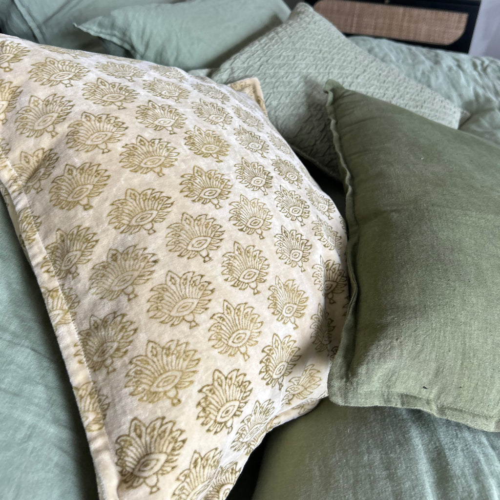 Dori - Coussin - Velours Vintage - Beige