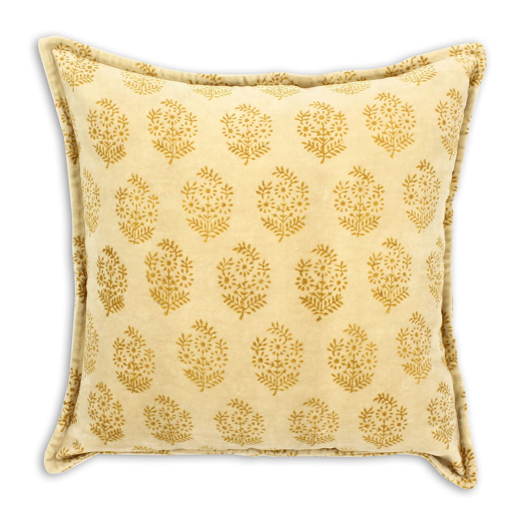 Dori - Coussin - Velours Vintage - Jaune