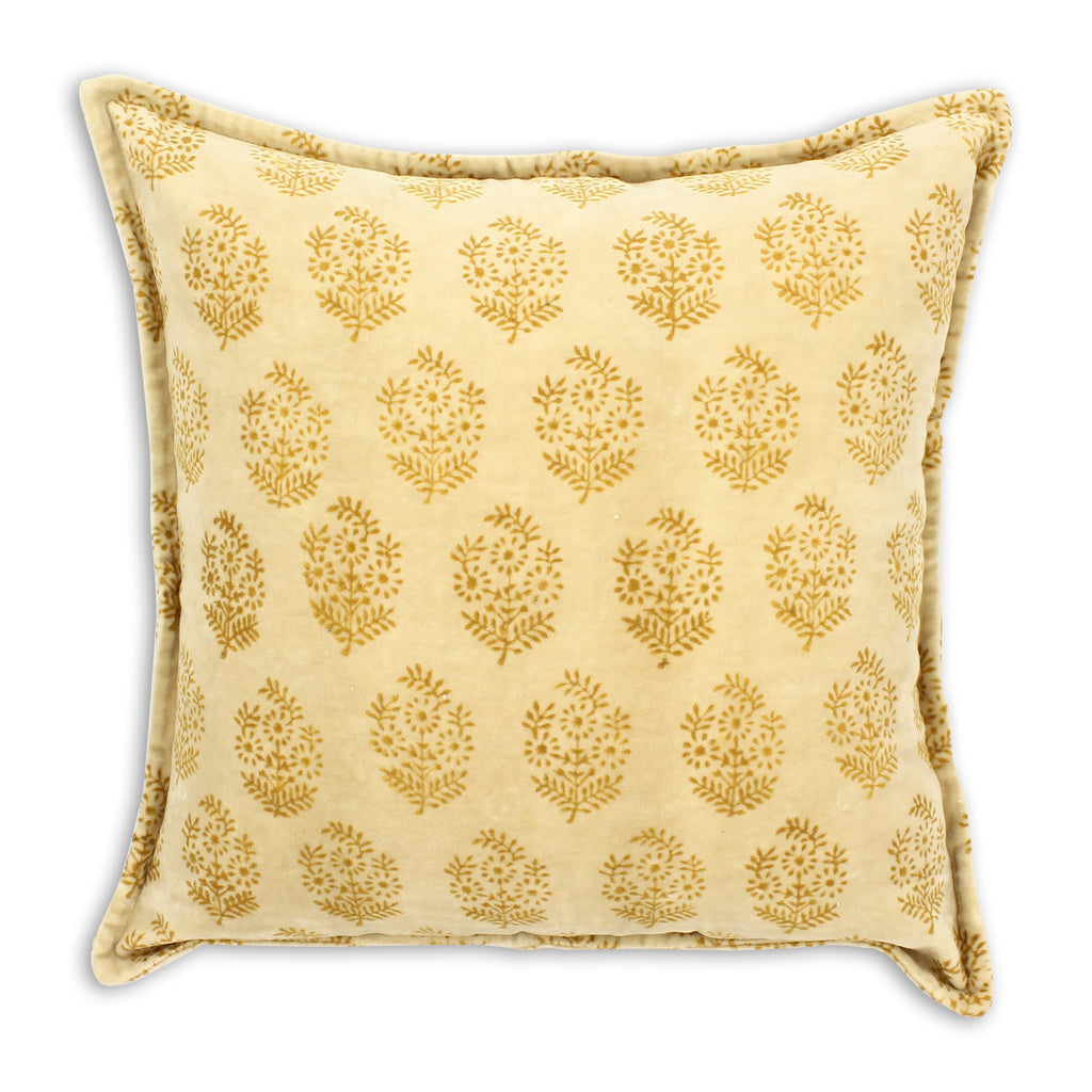 Dori - Coussin - Velours Vintage - Jaune