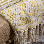 Recife - Plaid Frange - Coton - Jaune Mimosa
