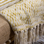 Recife - Plaid Frange - Coton - Jaune Mimosa