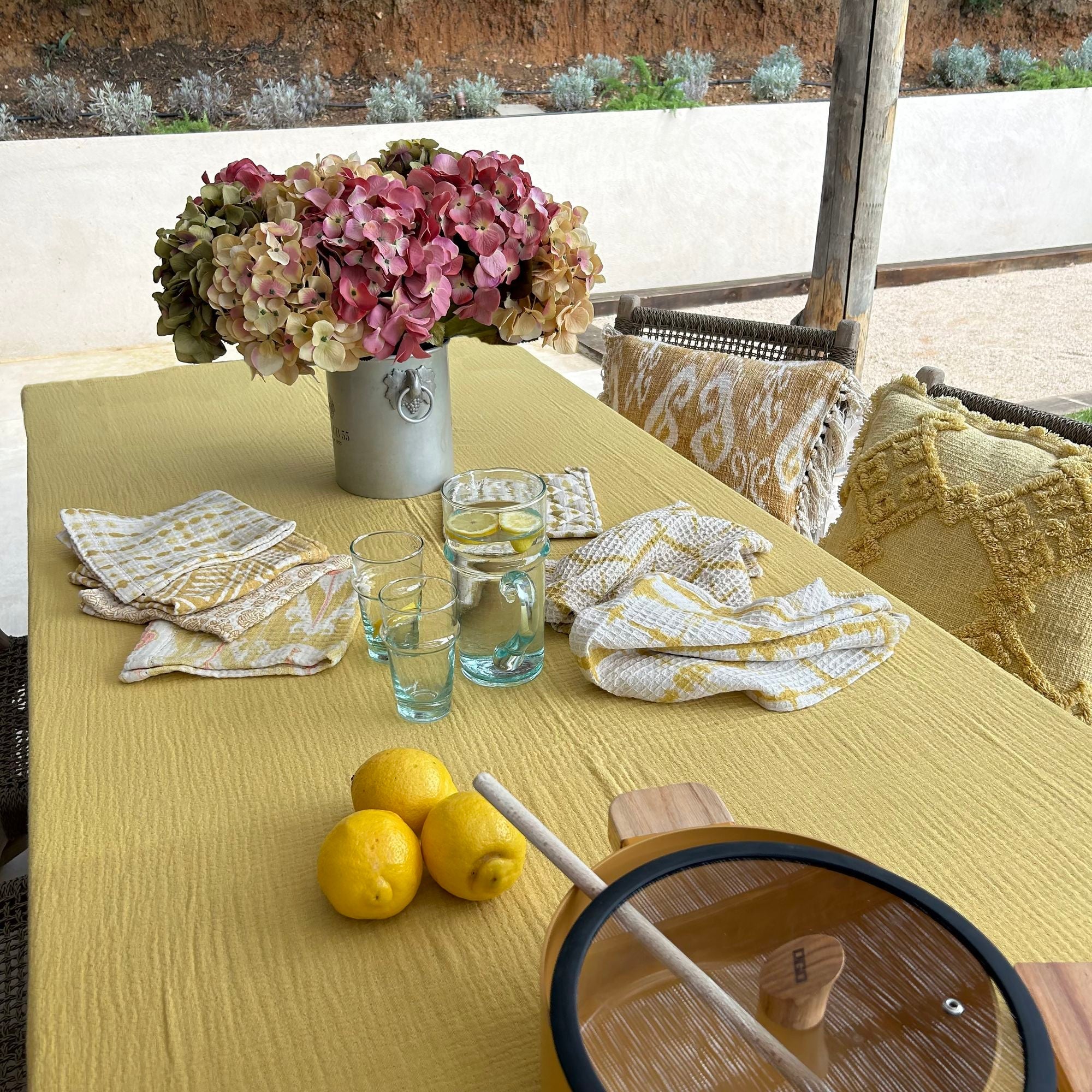 Camaro - Nappe - Double Gaze De Coton - Jaune Mimosa