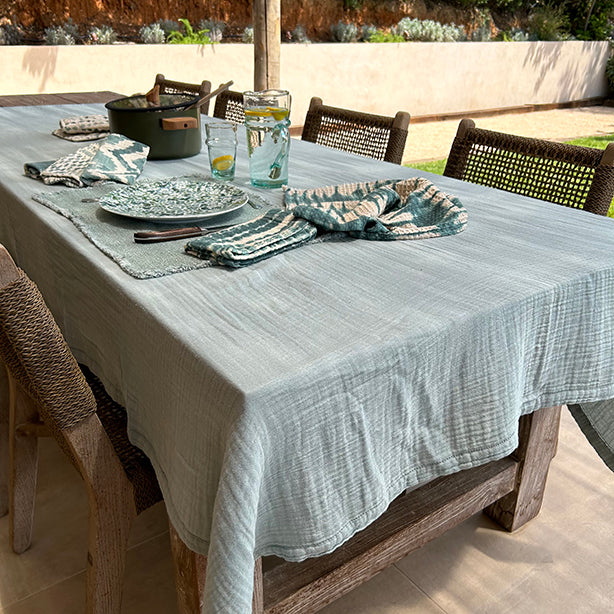 Camaro - Nappe - Double Gaze De Coton - Vert Celadon