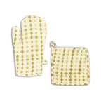 Ensemble Gant De Cuisine Et Manique Egito En Coton Imprimé Jaune Mimosa