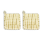 Lot De 2 Maniques Egito - Coton Imprimé Jaune Mimosa