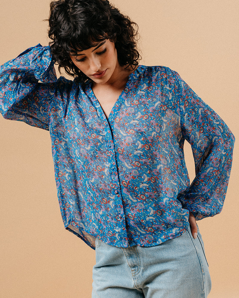 BLOUSE BLEU MARJORIE BLEU