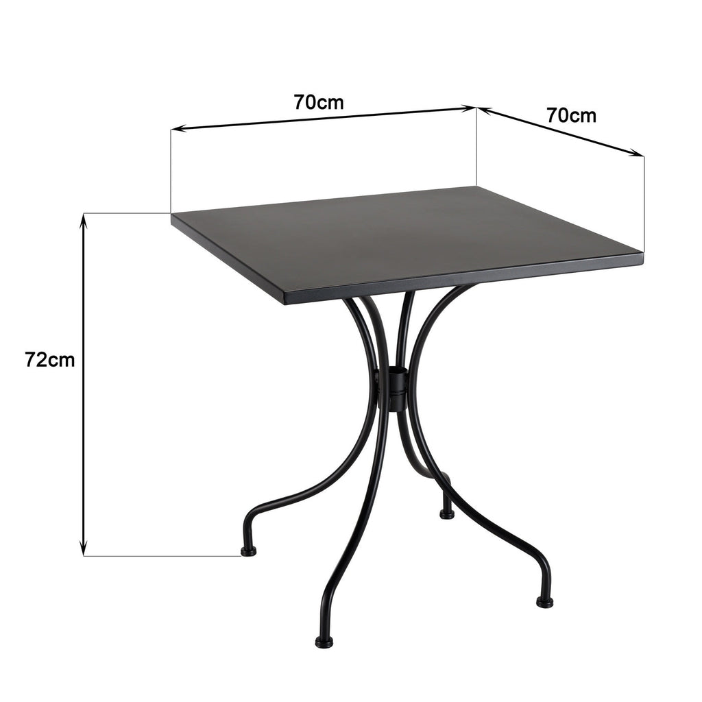Vianney - Table De Jardin 2 Pers - Noir