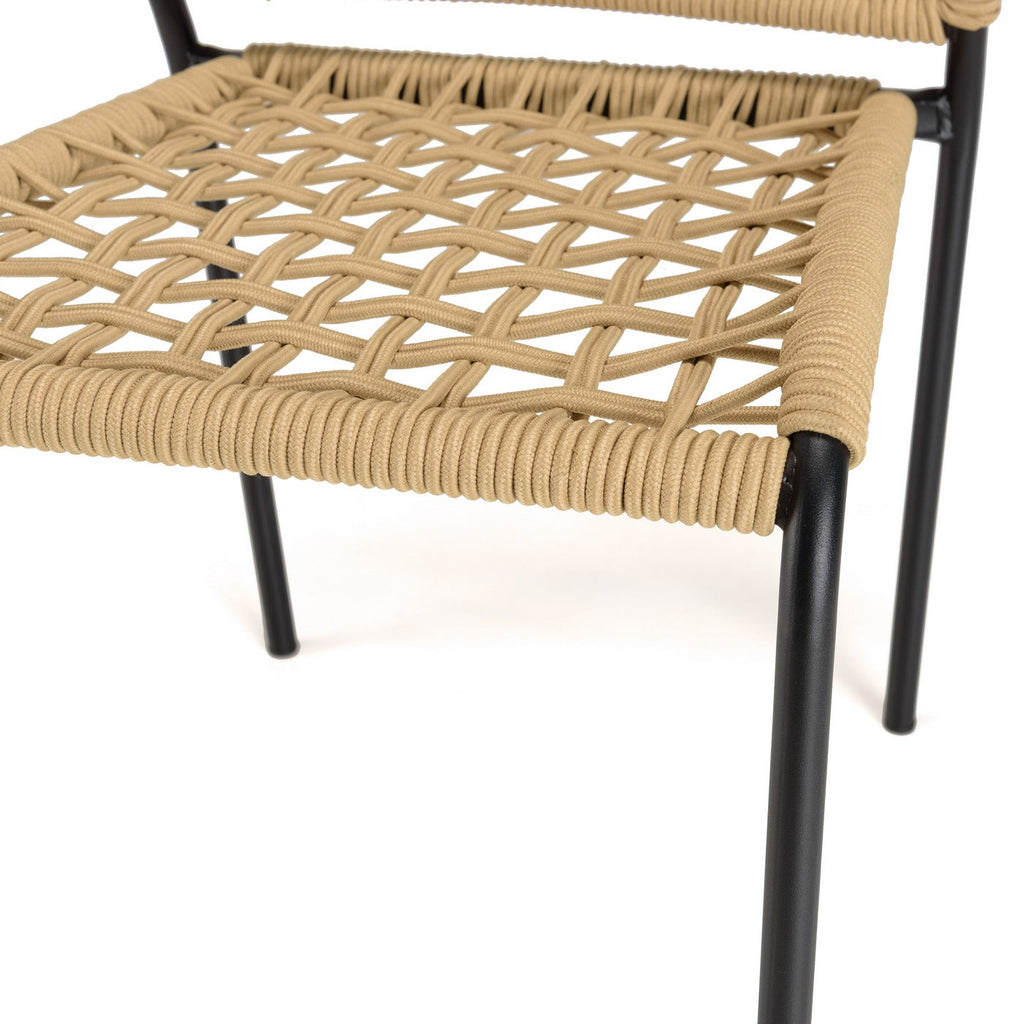 Vianney - Lot De 2 Chaises Jardin - Noir/Beige