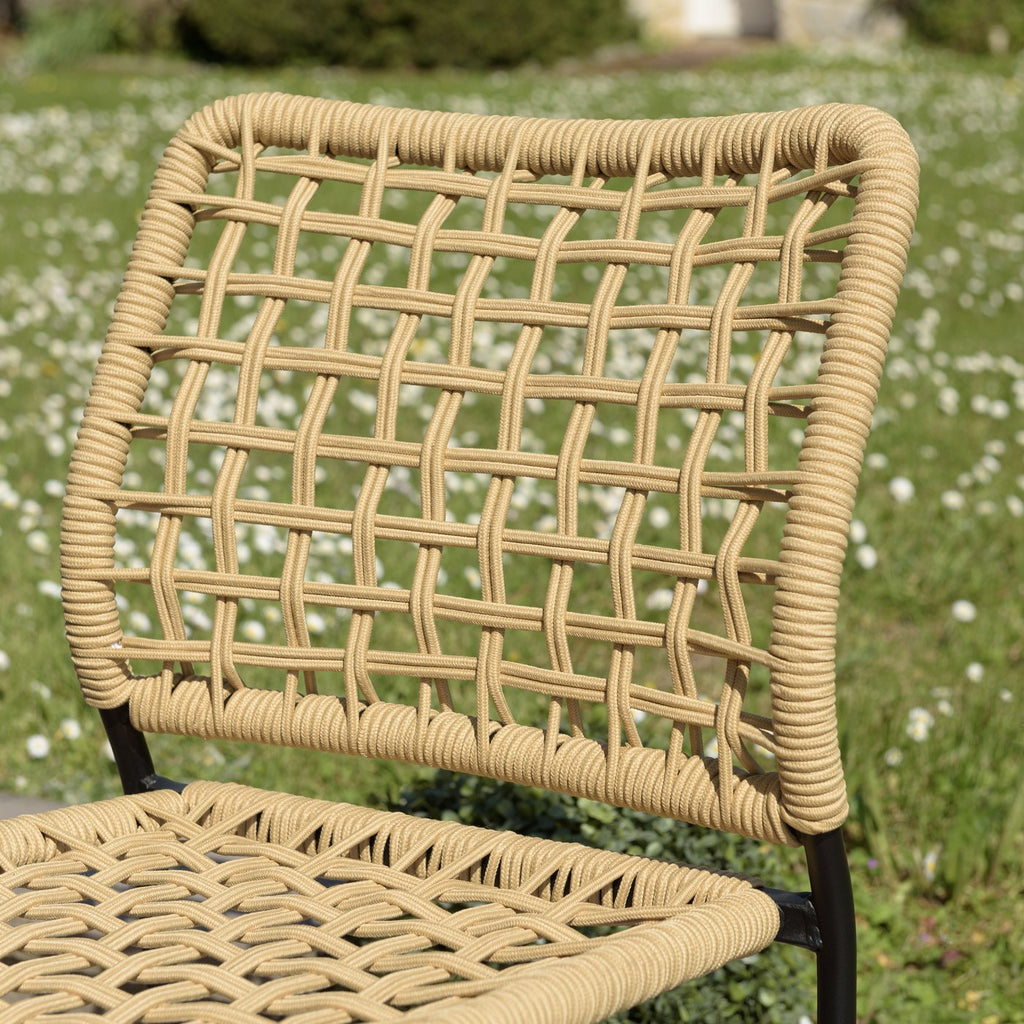 Vianney - Lot De 2 Chaises Jardin - Noir/Beige