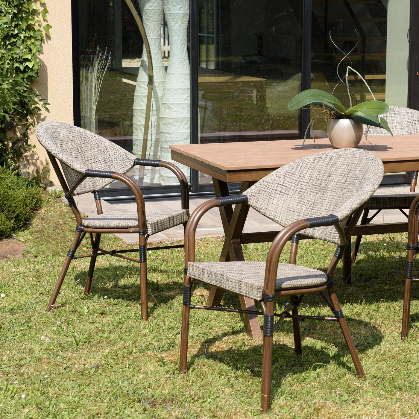 Vianney - Lot De 2 Chaises Jardin - Taupe