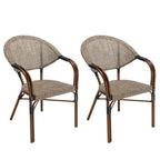 Vianney - Lot De 2 Chaises Jardin - Taupe