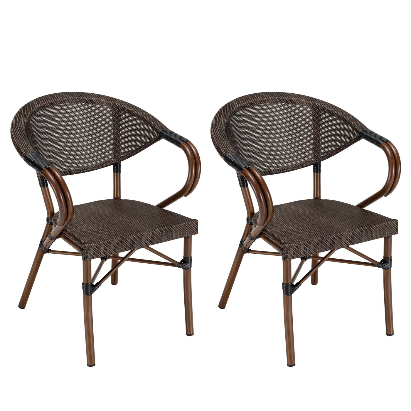 Vianney - Lot De 2 Chaises Jardin - Marron
