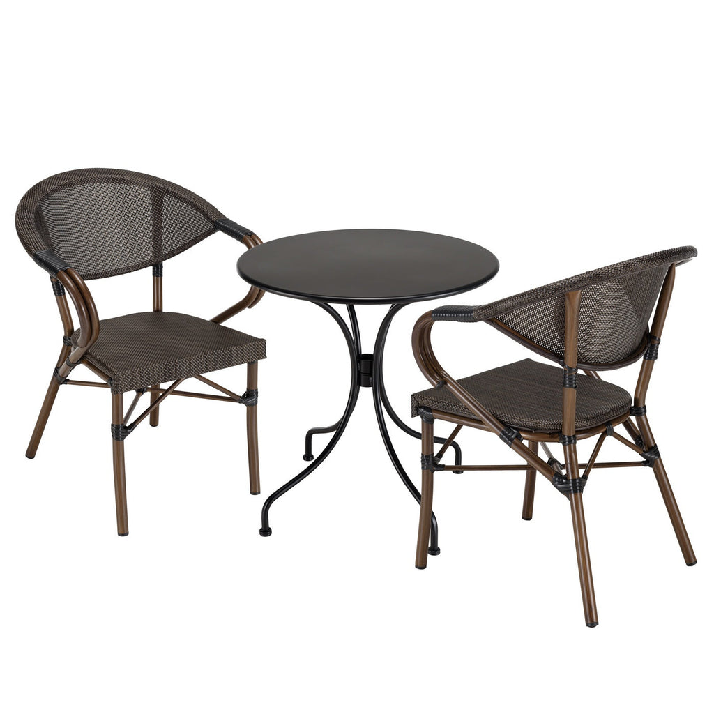 Vianney - Salon De Jardin 2 Pers - Marron/Noir